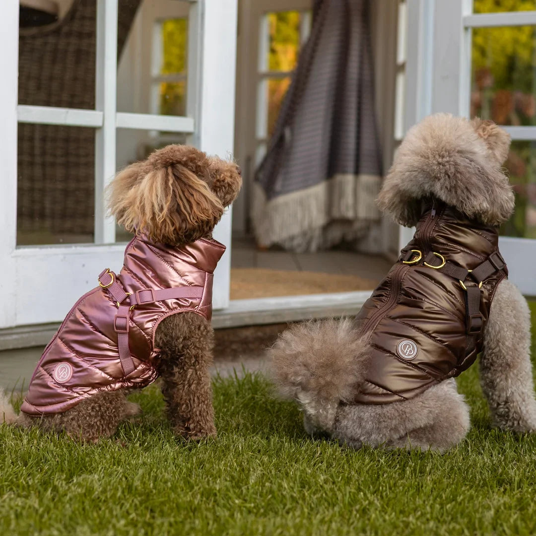 Kurtka dla psa zimowa 2w1 ocieplana wodoodporna - Brązowa
