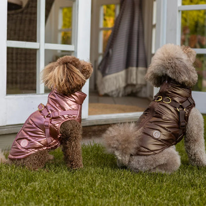 Kurtka dla psa zimowa 2w1 ocieplana wodoodporna - Brązowa
