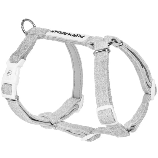 Postroj typu guard pro psa – stříbrný lesklý